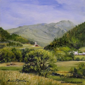 Pastures and Mt Mansfield OIl on Canvas by laurierohhner.com
