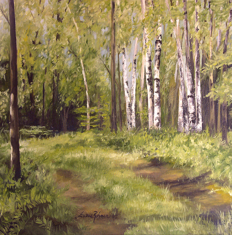 Path to the Birches Oil on Canvas by laurierohner.com