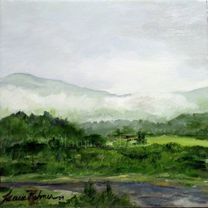 Foggy Morn in Vermont Oil on Canvas by laurierohner.com