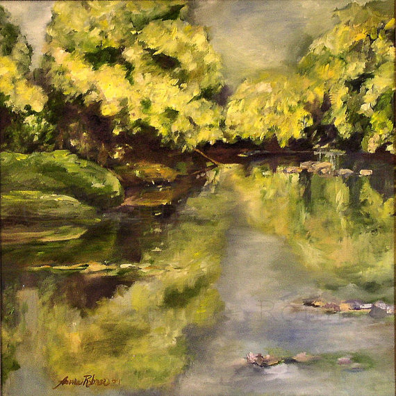 On the Brandywine River Oil on Canvas by laurierohner.com