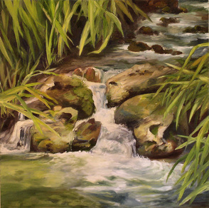 Water Oasisi OIl on Canvas by laurierohner.com