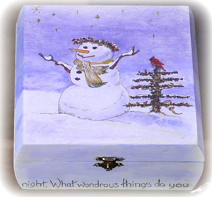 Box Painted with Snowman