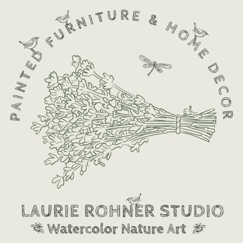 painted furniture art watercolors illustrations by Laurie Rohner