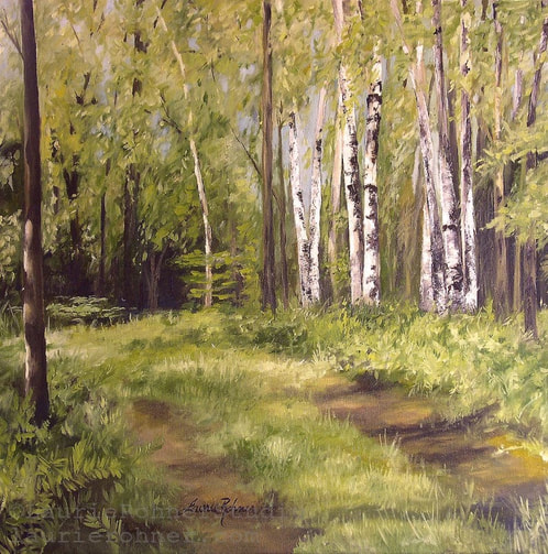 Path to the Birches - Oil on Canvas 24